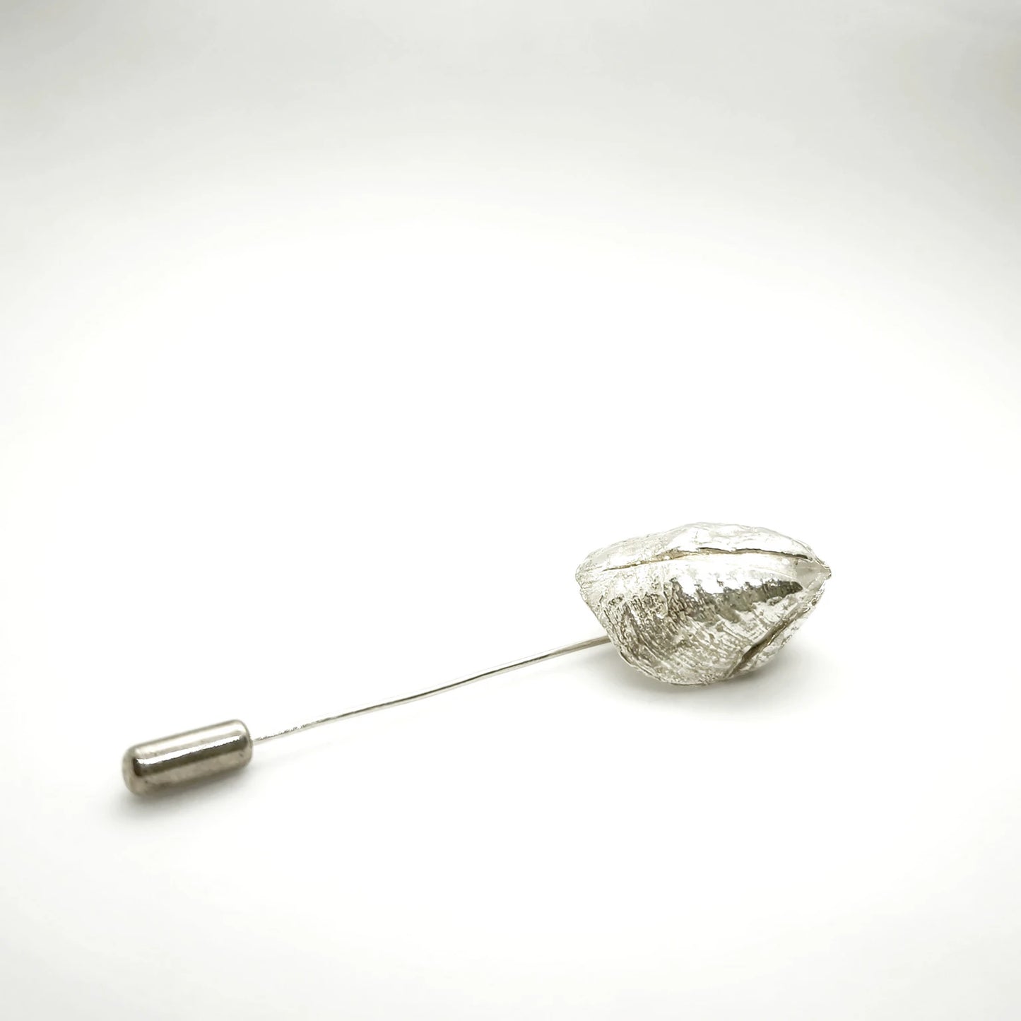 925 sterling silver pin with the texture from a barnacle. Design by Inês Almeida