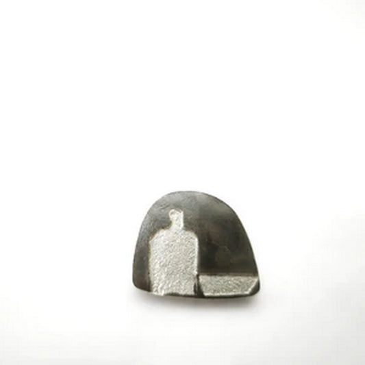 Double PIN bottle and plate - Handmade 925 Sterling Silver Pendant by Inês Almeida